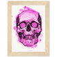 Purple Ink + Watercolour Skull - Wall art