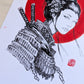 A4 Akane Samurai Original Ink Artwork