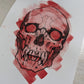 A5 Skull Red Ink + Watercolour Original Artwork