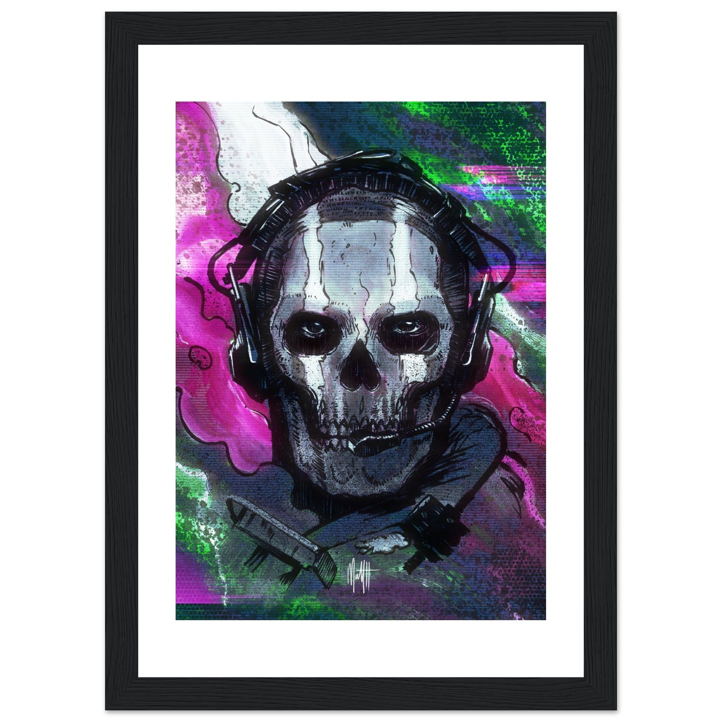 COD MWII - Ghost Fanart -Museum-Quality Matte Paper Poster - Premium Matte Paper Wooden Framed Poster